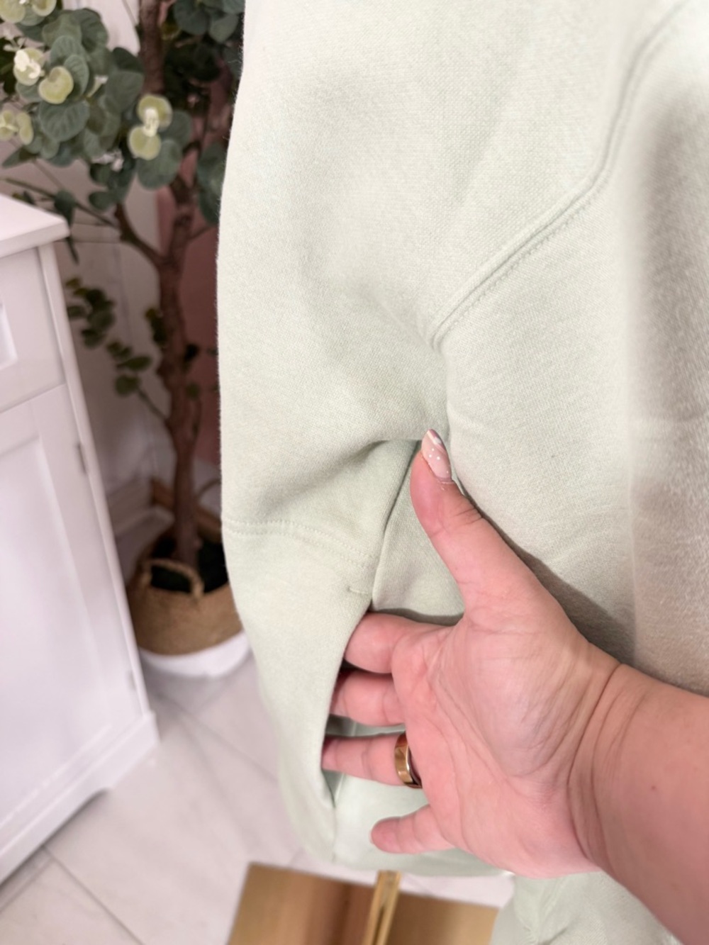 Aerie offline cloud fleece mock DUSTY SAGE Women's Sweater - Picture 4 of 12